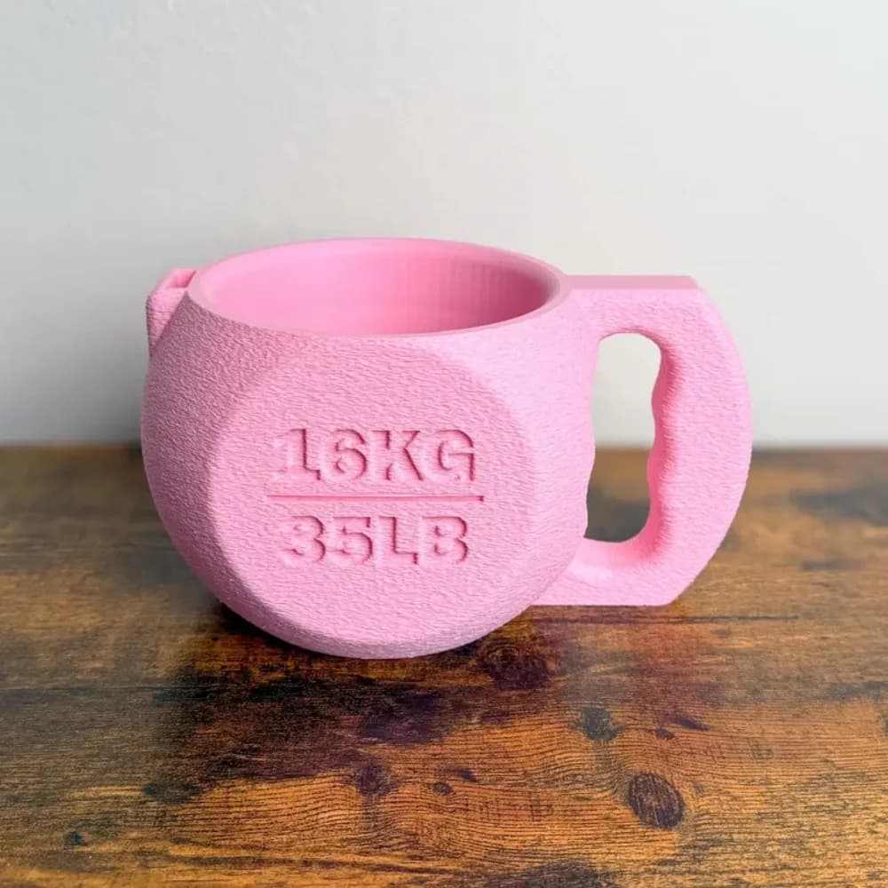 3D Printed Kettlebell Ice Cream Pint Holder Heat Insulation Cold Hand Protection Weight Lifting Ice Cream Cup Stand