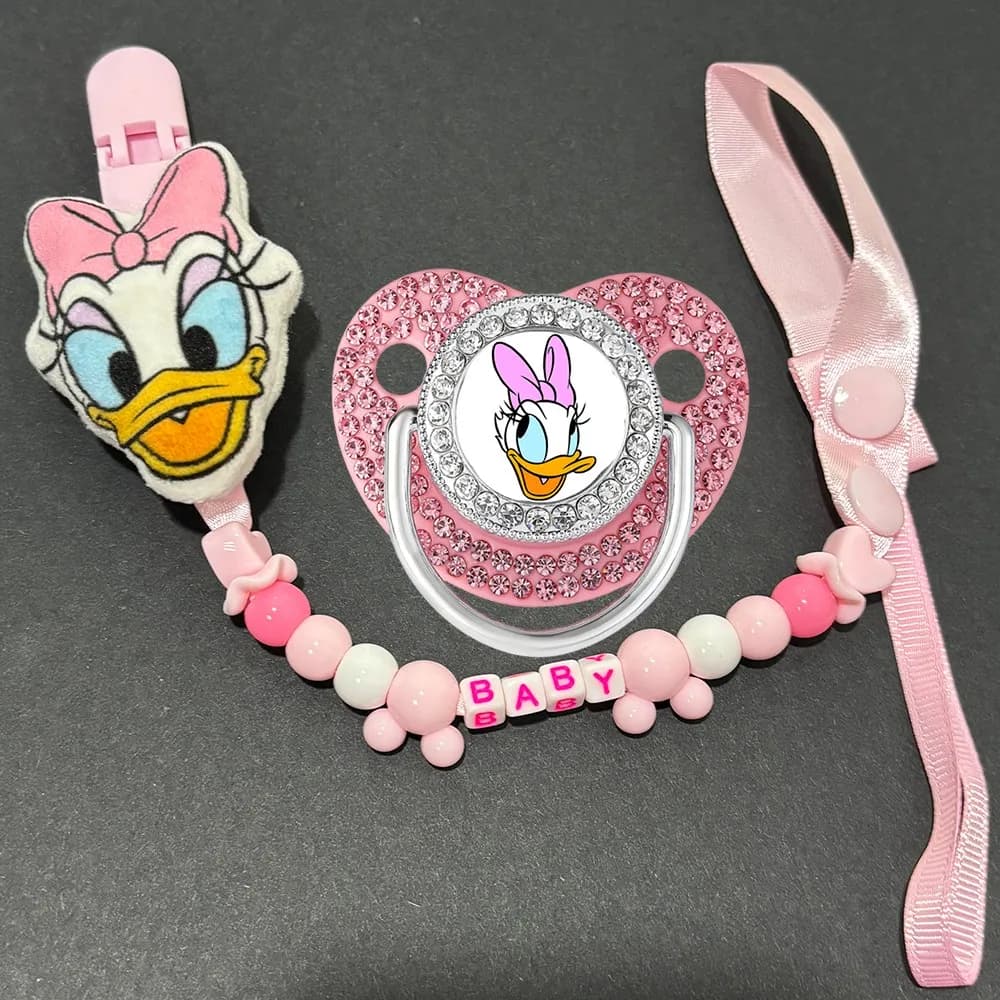 Adorabile ciuccio per neonati a forma di cartone animato con clip anti-caduta per 0-12 mesi