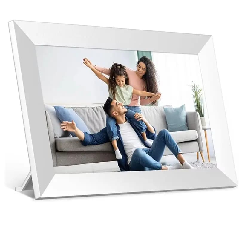 Cornice per foto digitale intelligente 10,1" 32 GB Wifi Snap Frame 1280X800 IPS HD Touch Screen montabile a parete Spina UE