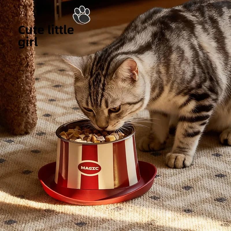 Ciotola per Alimentazione Lenta a Strisce Rosse e Bianche, Ciotola Rotonda Universale per Cani e Gatti, Ciotola per Cibo per Animali Domestici