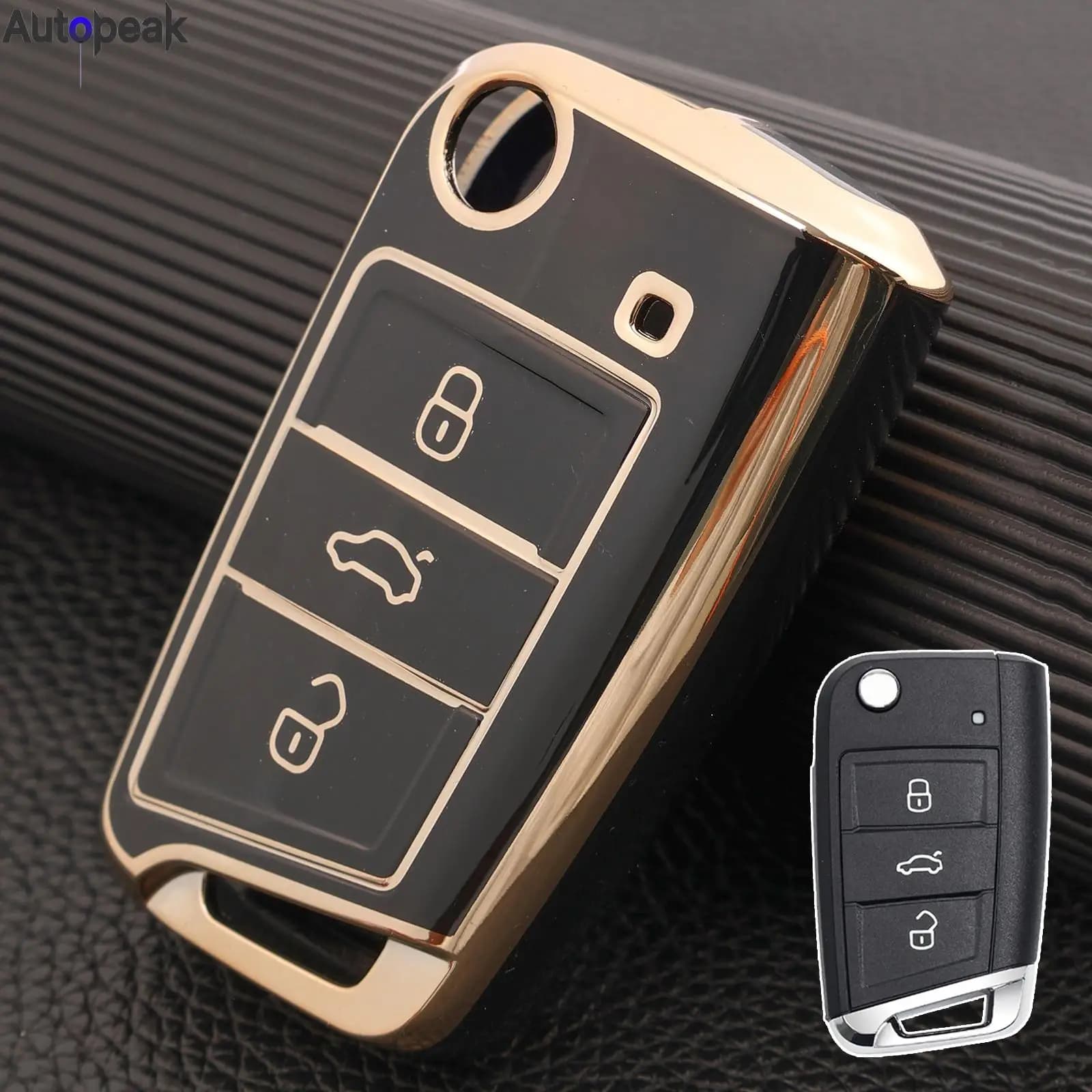 3 pulsanti TPU Flip Remote Car portachiavi Fob Case Cover per VW Golf 7 Mk 7 Skoda Octavia Seat Leon Ateca 2020 2019 2018 2017 2016