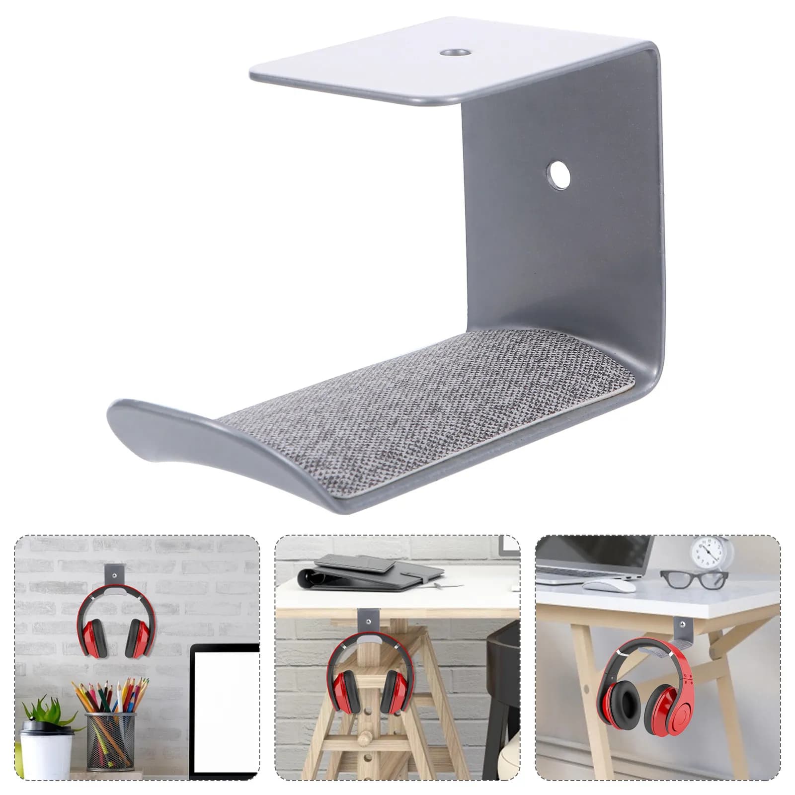 1Pcs Earphone Holder Alloy Headset Rack Small Desktop Stand Headphone Storage Bracket for Office Home Gaming Headset Holder