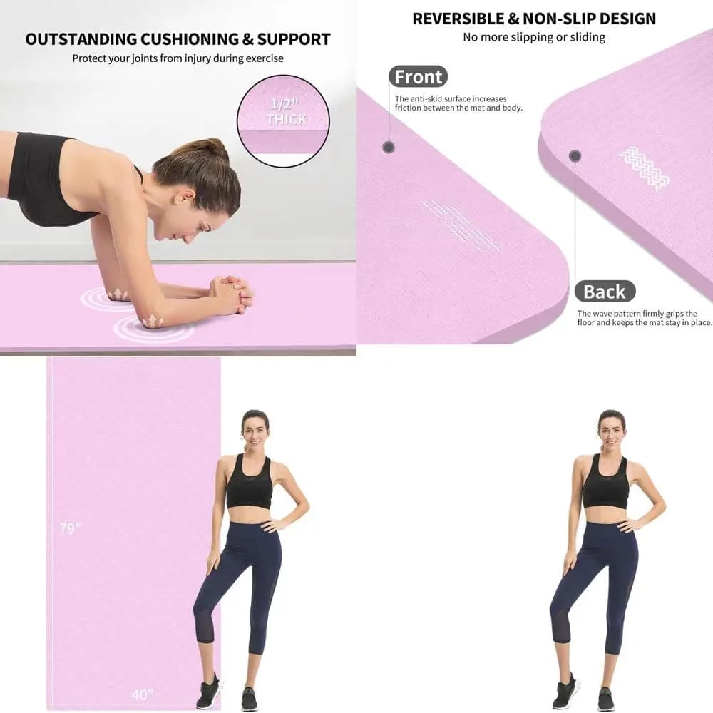 Extensive TPE Yoga Mat - 200 x 100 x 1.3 cm, Anti-slip Mat for Home Gym, Yoga, Pilates and Fitness