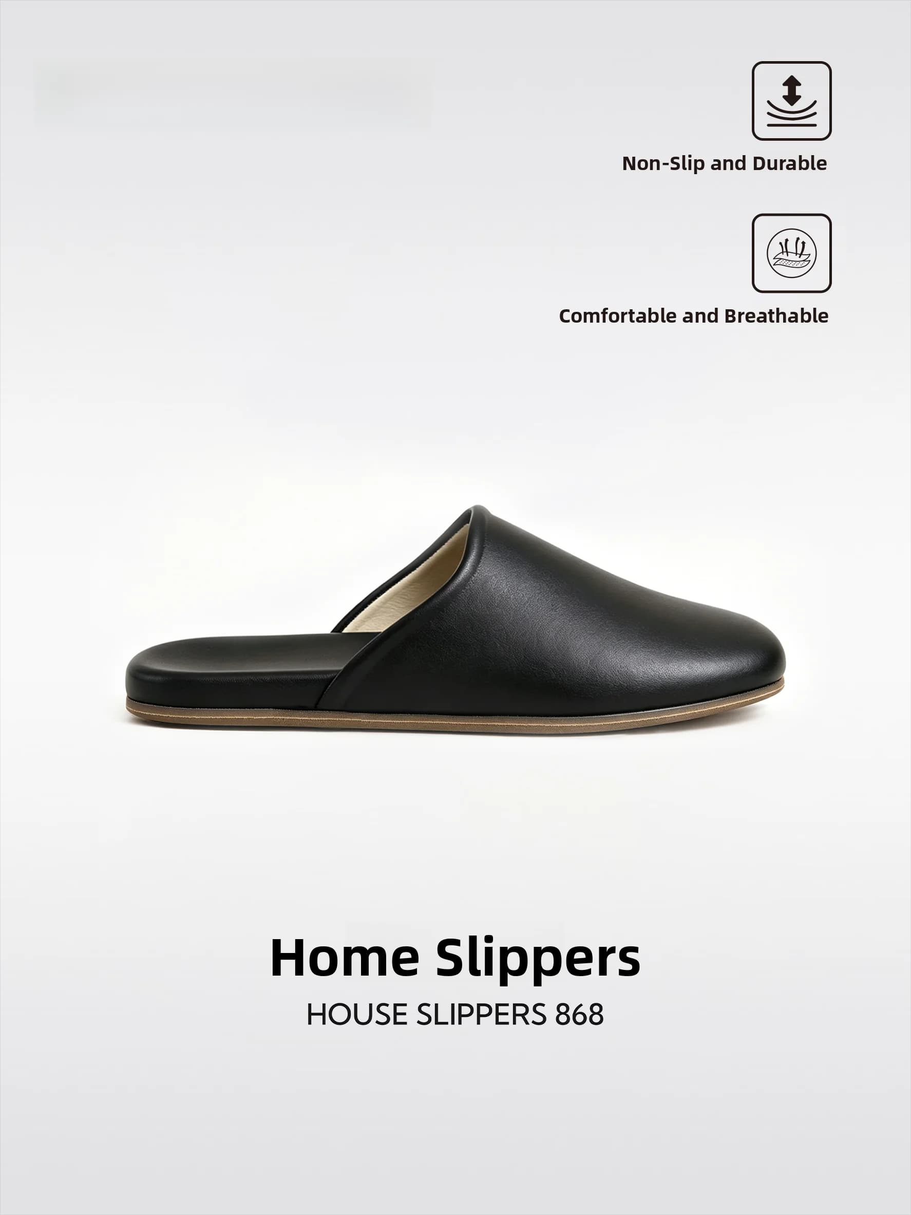 Leather Slippers Indoor Home Use Anti-Slip Wooden Floor Silent Genuine Leather Slippers for Men And Women Spring Autumn Season