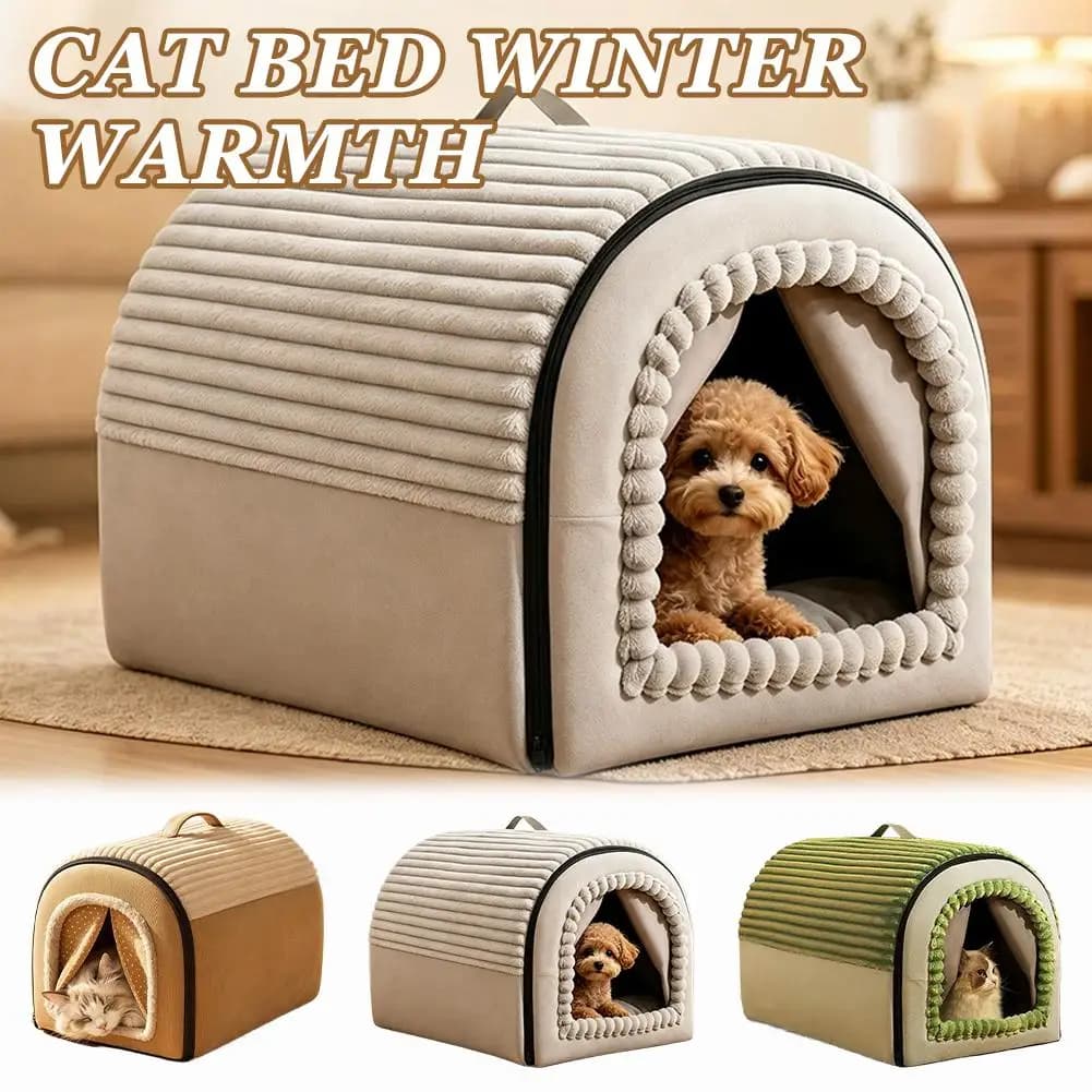 Velvet Cat Nest Winter Warmth Closed Detachable Washable Four Seasons Universal Dog Nest Cat Bed Cat House