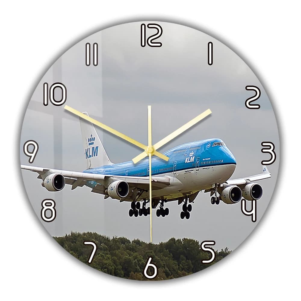 Orologio da Parete Decorativo a Forma di Aereo Commerciale per Sala Aviazione, Camera da Letto del Pilota, Man Cave - Orologio da Parete Jumbo Jet