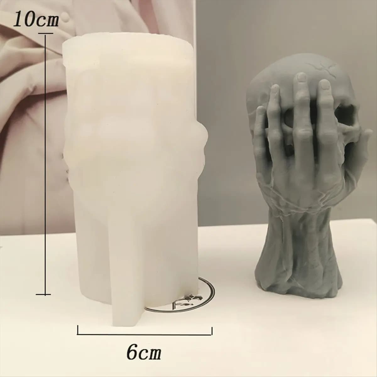 *SPOR Stampo per candele in silicone con teschio Decorazione di Halloween Artigianato in gesso Strumenti per la produzione di resina Stampo per cottura di blocchi di ghiaccio per sapone fai-da-te