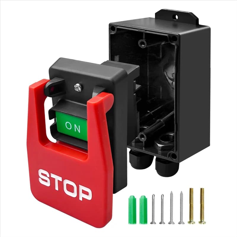 ABFU-Interruttore a paletta a doppia tensione (120 V/220 V/380 V) con scatola interruttori profonda, per trapano da tavolo, veloce per spegnimento per utensili elettrici