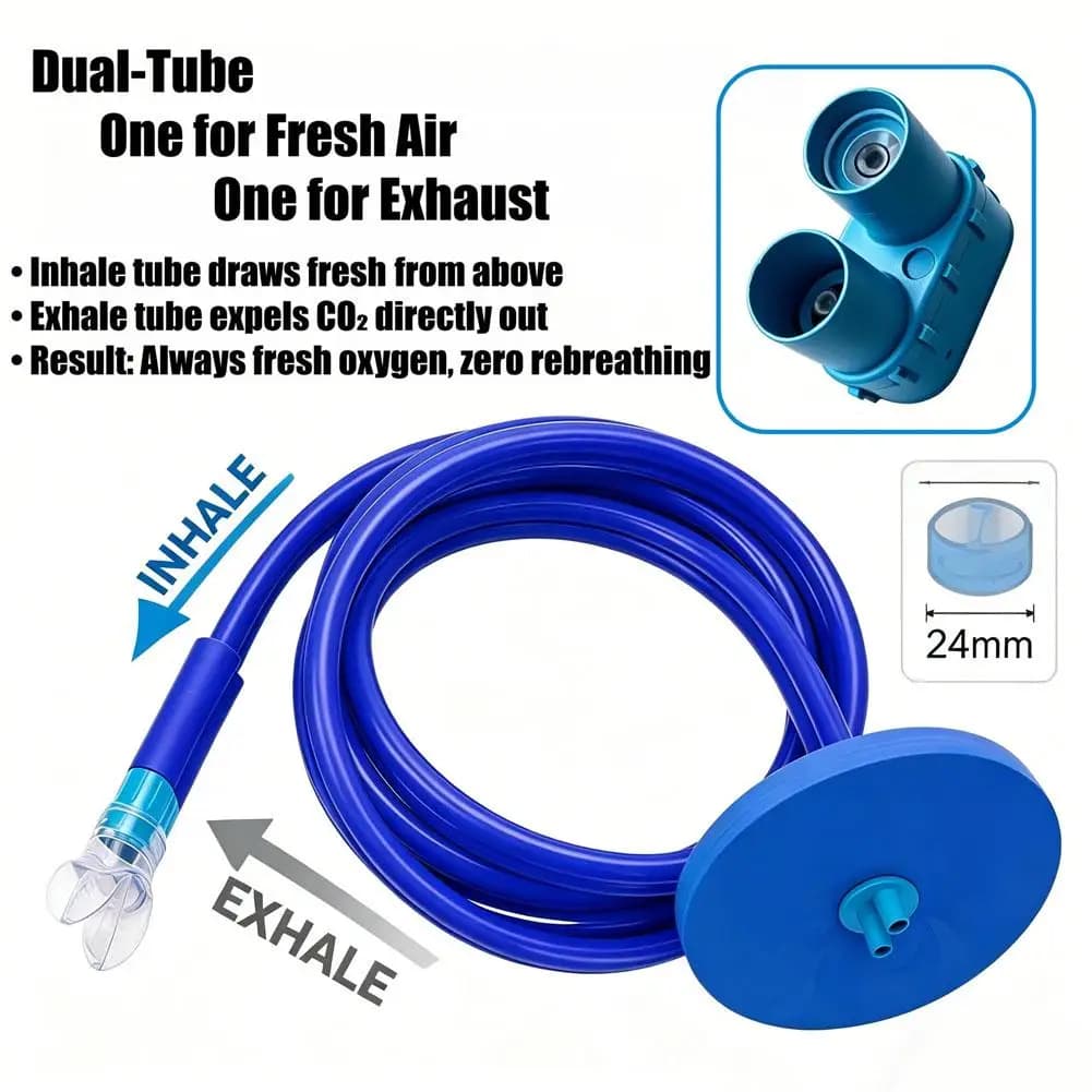 1.5/3m Snorkel Snorkeling Full Dry Breathing Tube Anti Choking Diving Equipment Scuba Gear Swimming Training Foldable Design