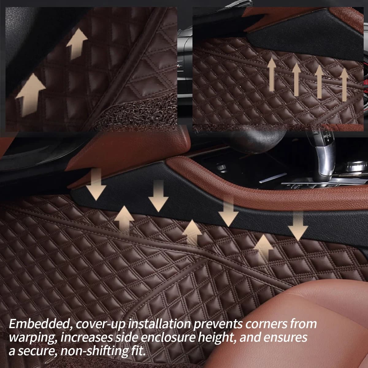 For Mercedes Benz A Class , single-layer Leather Floor Mats, Waterproof Wear-Resistant Car Mod Accessories