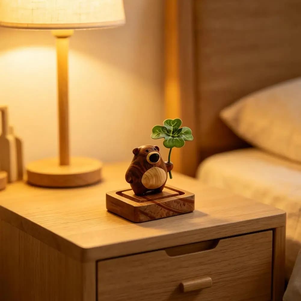Creative Wood Diffuser Fragrance Ornament Long-Lasting Essential Oil Diffuser Cute Bear Desktop Diffuser Home