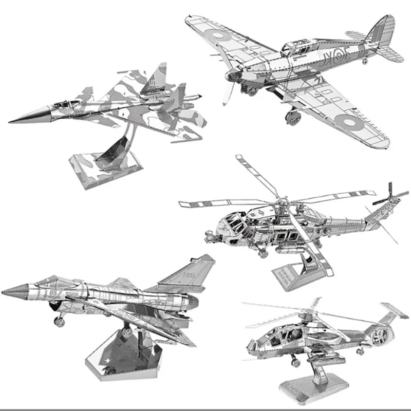 Kit modello puzzle in metallo 3D aereo Puzzle taglio laser fai da te Giocattolo puzzle per bambini