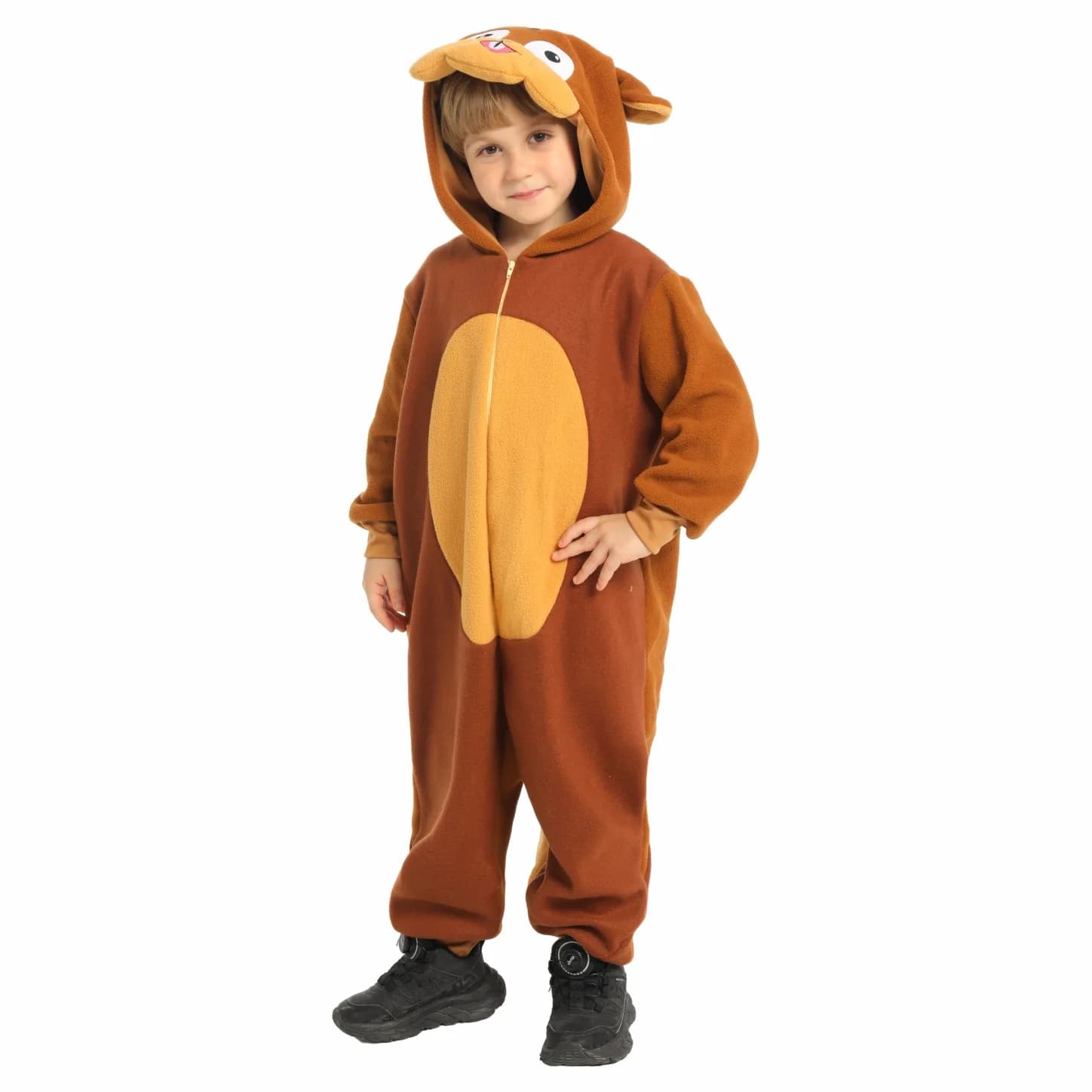 Kawaii Winter Animal Cartoon Pajamas Cosplay Squirrel Halloween Party Performance Costumes Hooded Plush Jumpsuit Sleepwear