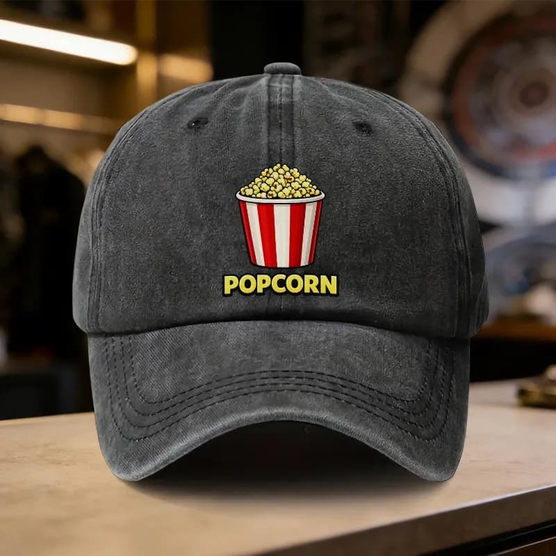 Cappellino da Baseball con Grafica Cinematografica Effetto Lavato, Casual, Regolabile, in Cotone, per Esterni, Protezione Solare