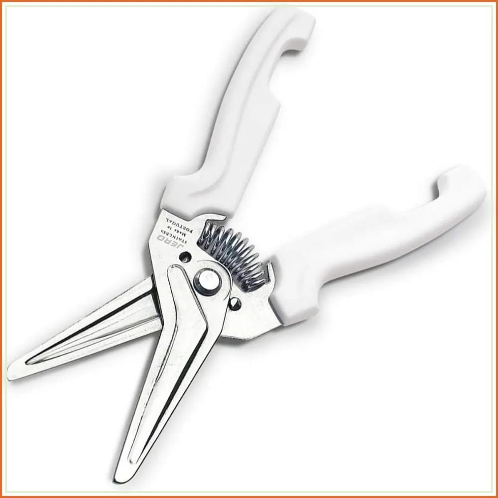 Spring Assisted Kitchen Shears with Holder — Durable Stainless Steel Scissors for Herbs, Kitchen Tasks, Floral Trimming, Crafting — Made in Portugal