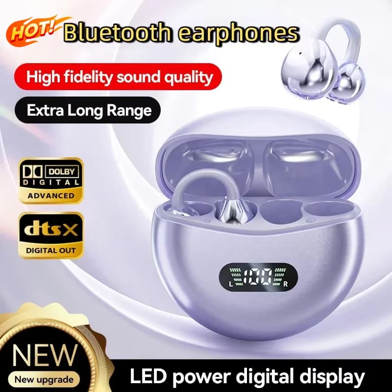 2026 Open Ear Clip Earbuds ENC Wireless Bluetooth5.4 Headphone Noise Cancelling Earphone With Mic For Android iOS New