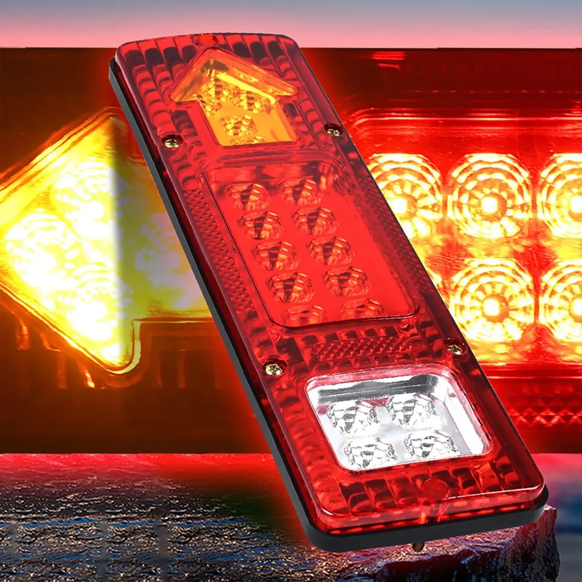 12V 24V Rimorchio Camion LED Fanale posteriore posteriore Freccia Lampada di coda a LED Barca RV Caravan Van Inversione di guida notturna Spia di sicurezza