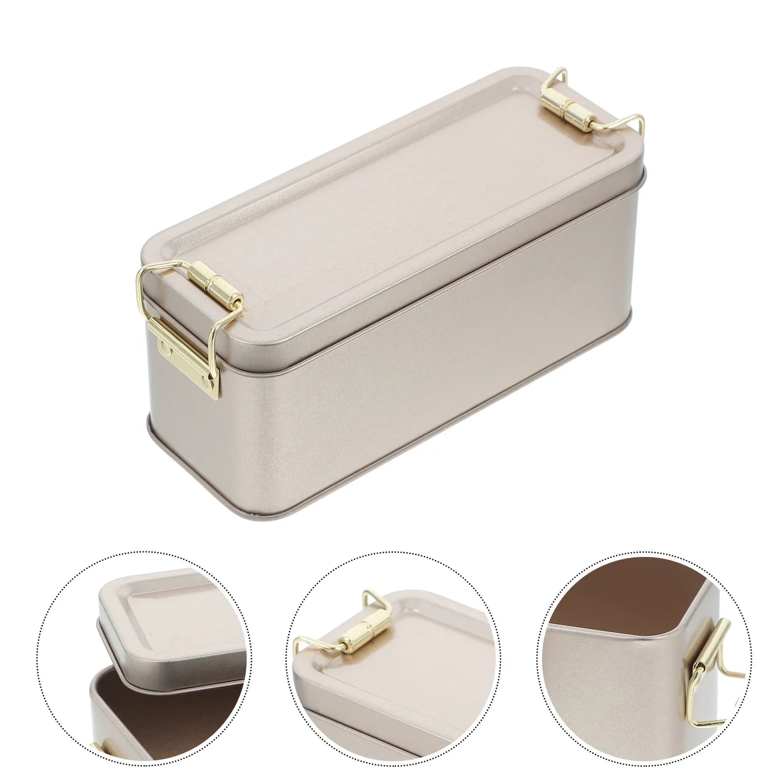 Rectangular Iron Tin Box with Lid Multipurpose Metal Storage Container Cookie Candy Biscuit Snack Holder Decorative Keepsake Box