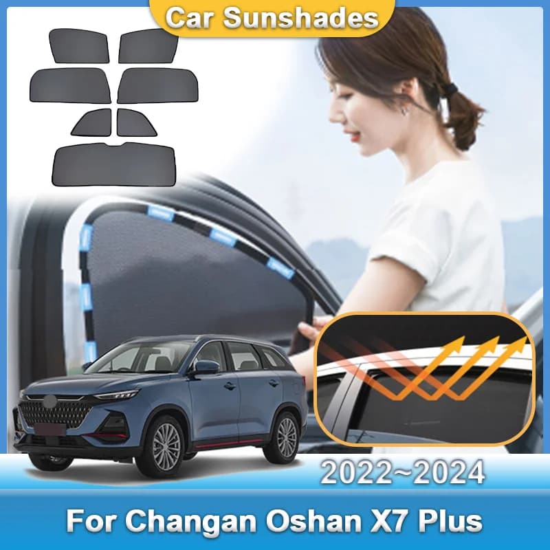 Parasole in rete per Changan Oshan X7 Plus 2022 2023 2024, tendina per auto, protezione UV per parabrezza e finestrini, visiera per la privacy, accessori auto