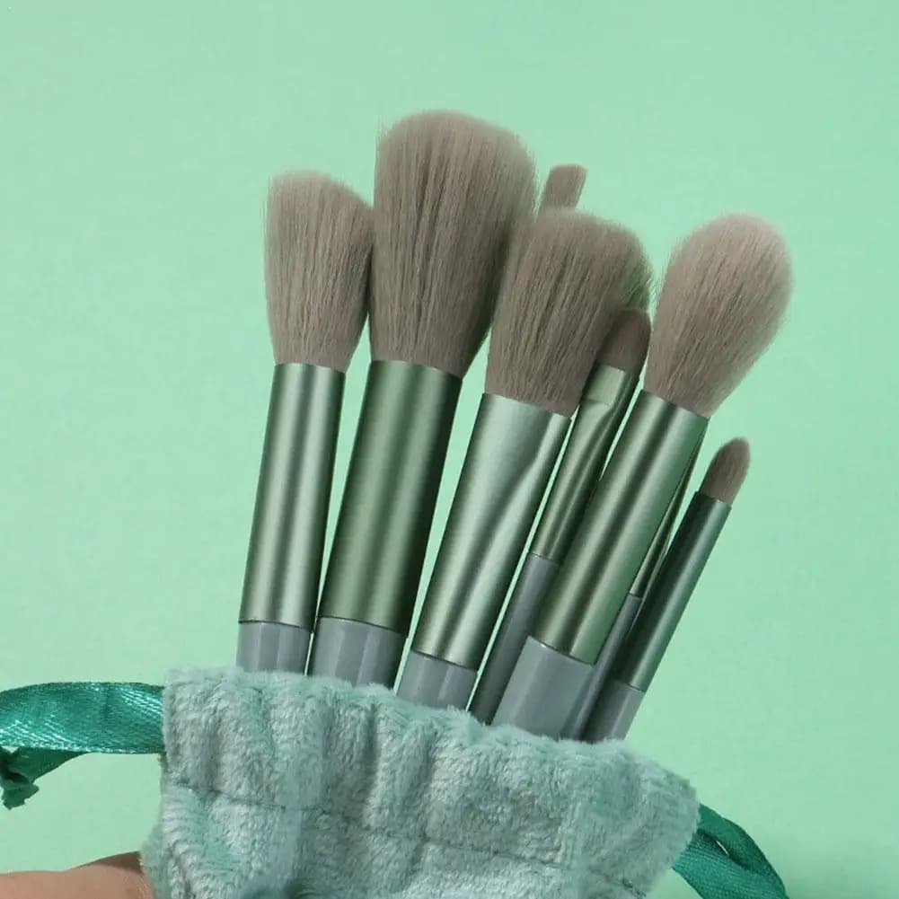 Set di 13 Pennelli per Trucco con Setole Sintetiche Morbide, Pennelli per Cipria, Blush e Ombretto con Borsa Portatile, Kit Cosmetico