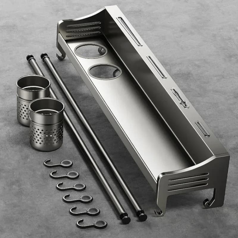 Scaffali per condimenti per spezie da parete galleggianti mutifuzione Scaffali per cucine Accessori Utensili Organizzatore di stoccaggio Porta set di cucchiai