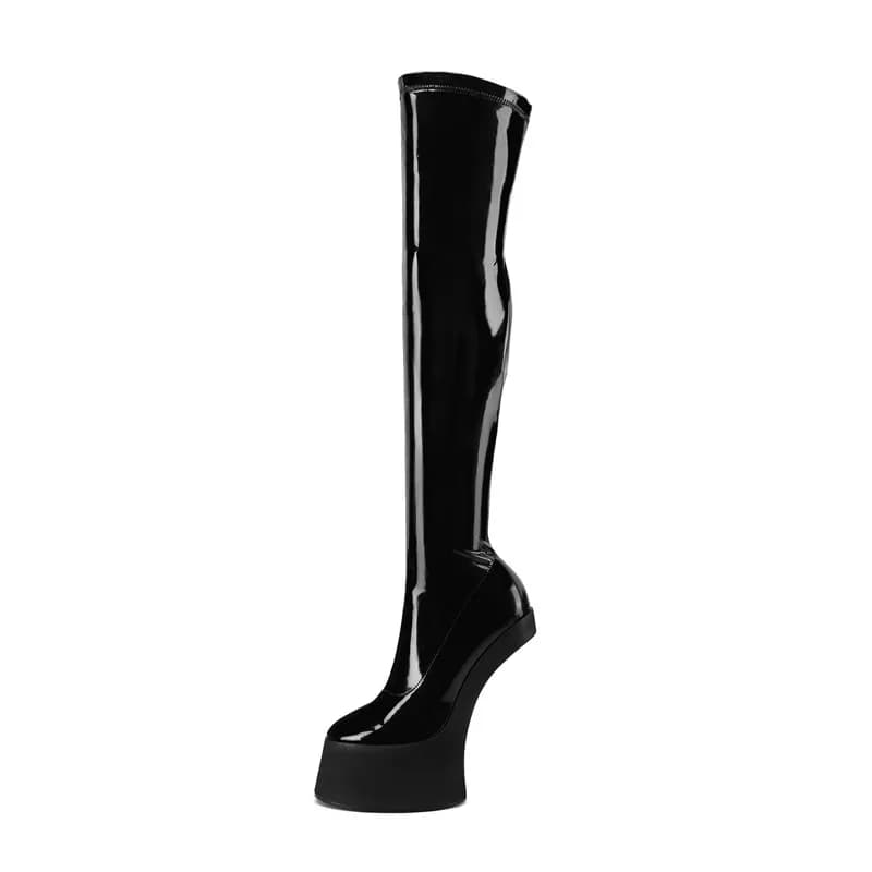 Stivali da donna senza ginocchio con suola spessa da donna Piattaforma di moda 17 cm Tacco ultra alto Nightclub Party Pole Dance Stivali da donna