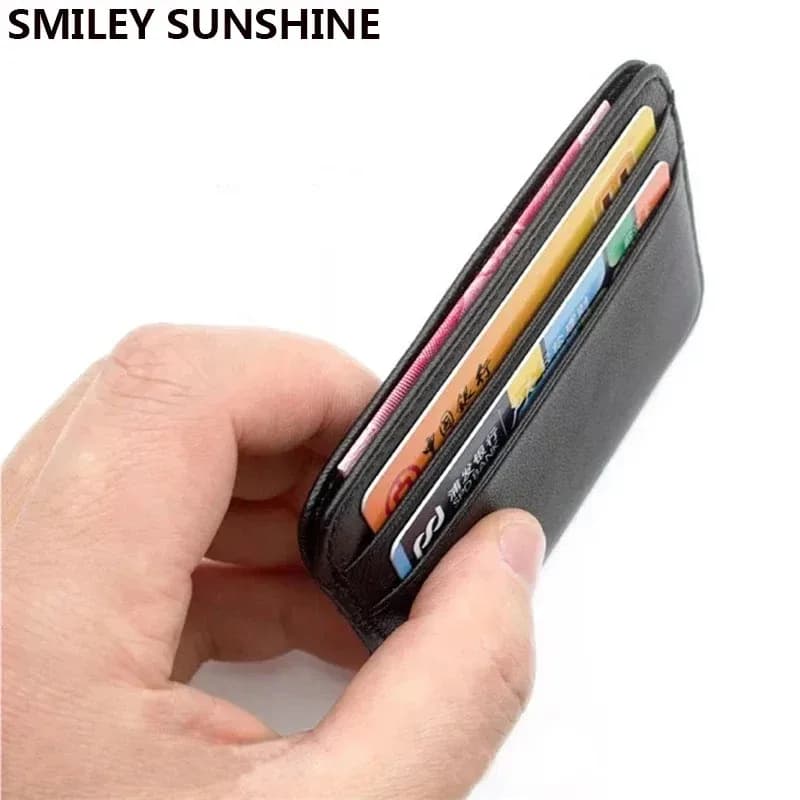 ID Card Holder Slim Wallet Passport Cover Leather Card Holder for Women Cardholder Minimalist Wallet Men Card Case Travel Wallet