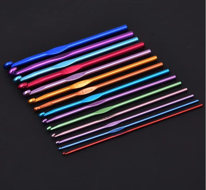 Colorful Alumina Crochet Hook Set Multi-Size Single-Head Aluminum Knitting Hook Yarn Tools Sweater Needles for Knitters