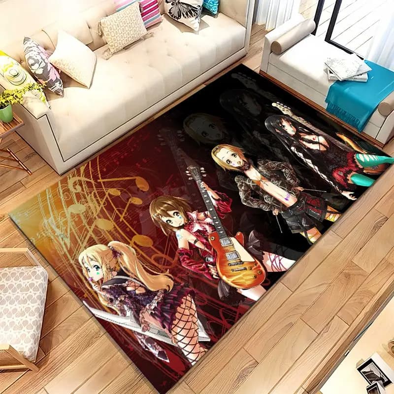 K-ON Cute Girl Hirasawa Yui Cartoon Living Room Non-Slip Area Rug Soft Carpet for Bedroom Kids Playroom Sofa,Home Decor Doormat