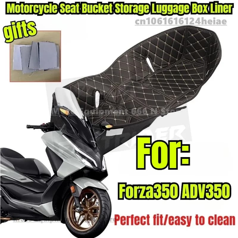 Modifica del motociclo Sedile di Stoccaggio Secchio Pad per Forza 350/ADV350 PU Bagagli Box Liner Pad Protector Accessori Moto