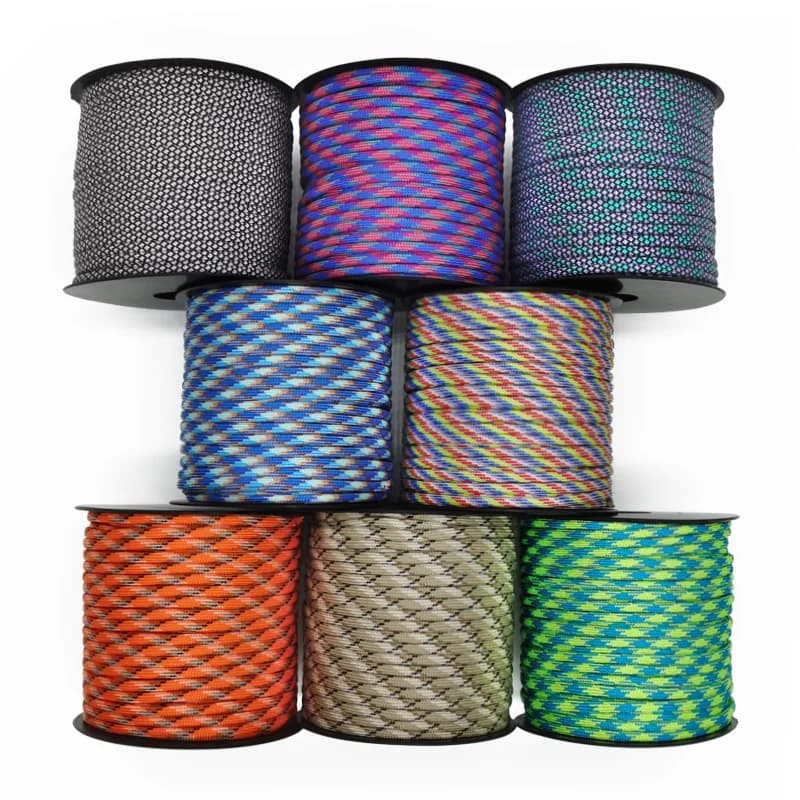 50/100M 7core beach umbrella rope 550 4mm polyester parachute rope for outdoor camping survival umbrella hanging tent bundled