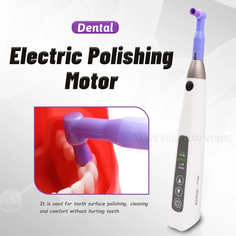 Replaceable Teeth Surface Polishing Micromotor with Handle Head for Wireless Electric Profiles with Protective Case