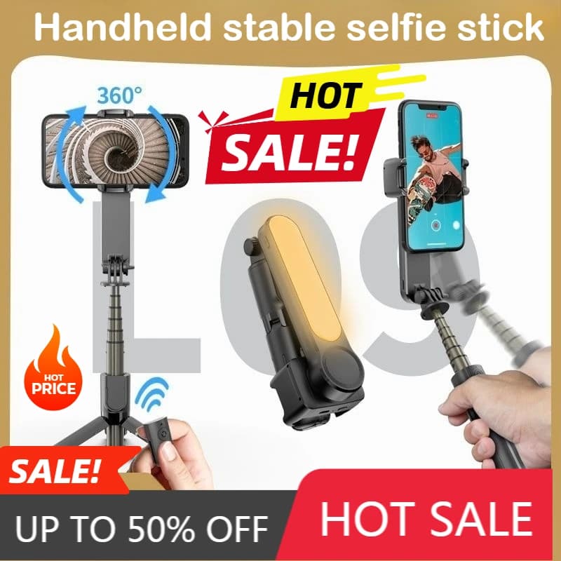 Mini stabilizzatore monoassiale L09 con selfie stick Bluetooth e stabilizzazione anti-vibrazione per fotografia VLOG