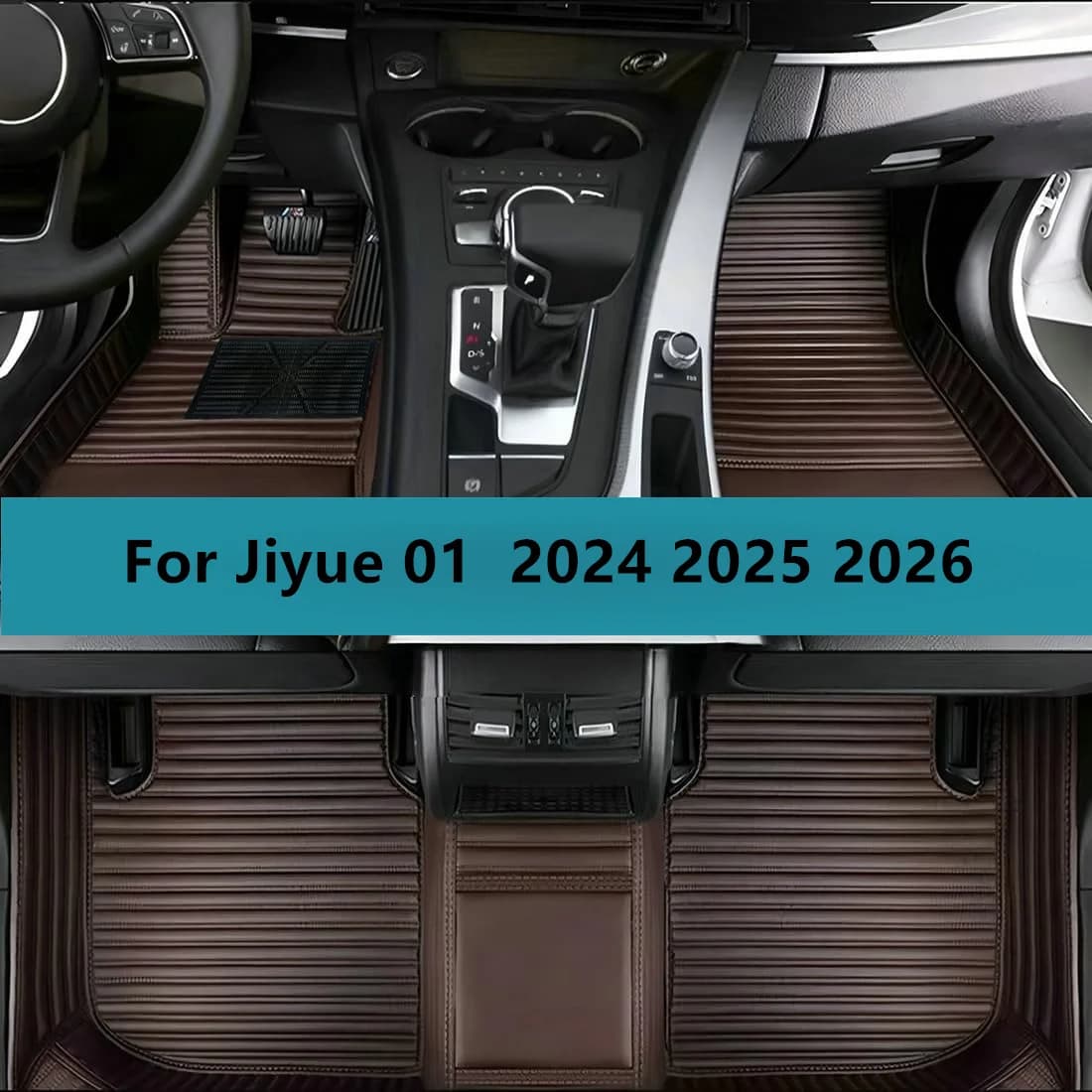 Tappetini per auto personalizzati per Jiyue 01 2024 2025 2026 Tappetini per accessori interni auto Tappeto in pelle