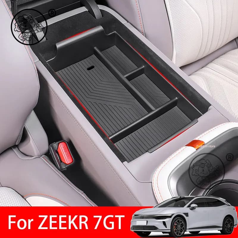 Per ZEEKR 7GT 2025 2026: Scatola portaoggetti per bracciolo auto, organizer per console centrale, accessori interni per console centrale