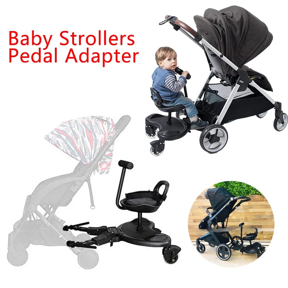 Adattatore Pedana per Passeggino Bambini, Piastra di Appoggio per Secondo Bambino con Sedile, Rimorchio Ausiliario per Carrozzina, Accessori Pedana per Passeggino