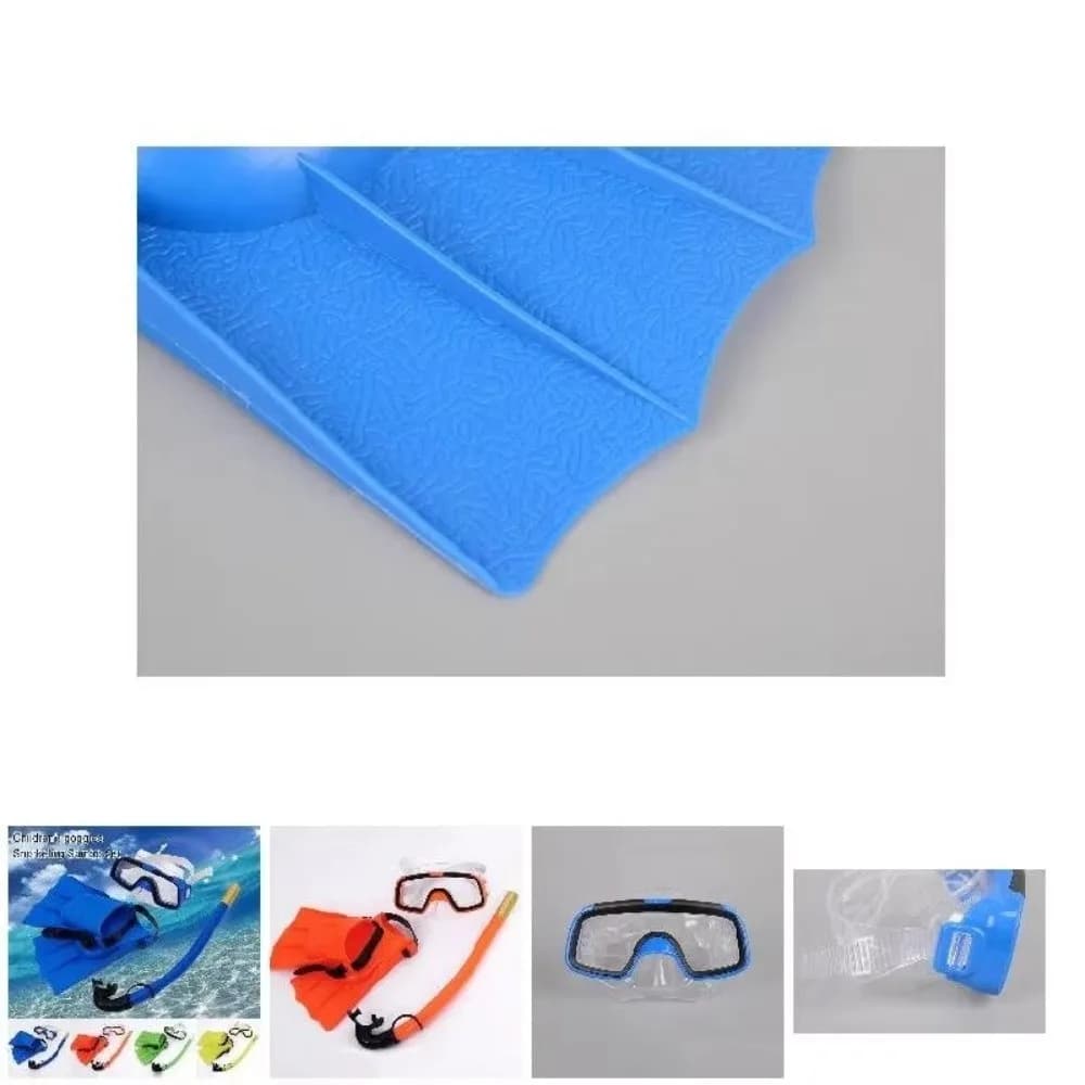 Nuovo set di maschere subacquee antiappannamento per bambini, maschere da nuoto in PVC regolabili, facili da usare, kit con pinne da snorkeling per bambini, ragazzi e ragazze