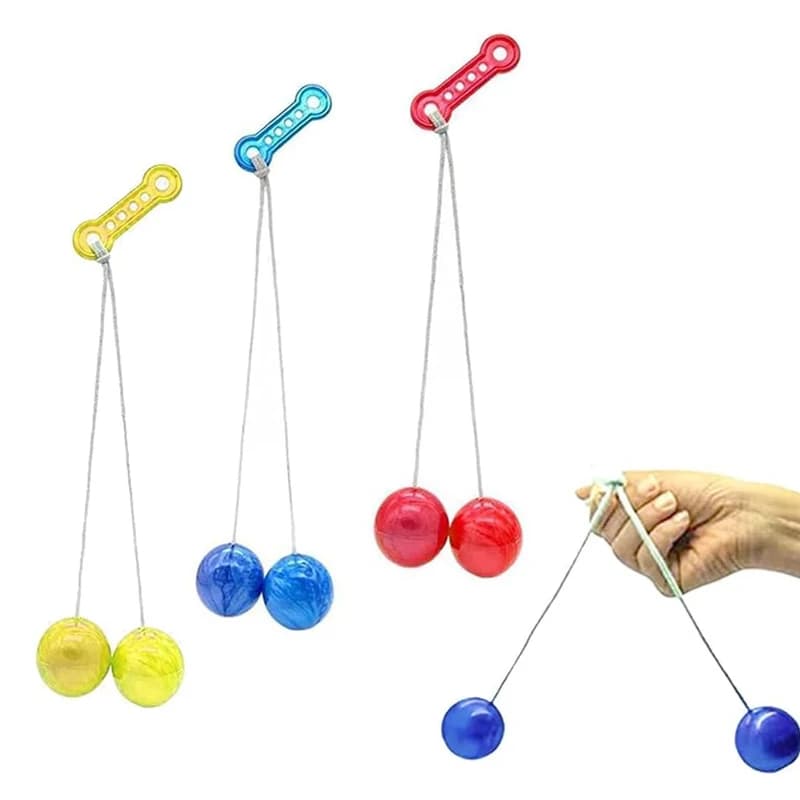3 Palline Clackers su un Filo per Adulti e Bambini, Giocattoli Antistress, Riduzione di Stress e Ansia, Regali per Feste e Calze della Befana