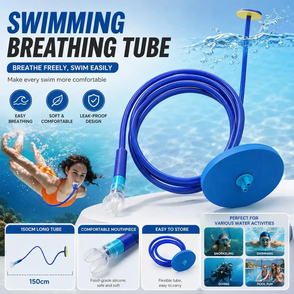 Respiratore a Secco Completo per Adulti, Attrezzatura per Immersioni e Nuoto, Tubo Respiratorio, Tuta da Immersione, Snorkel per Uomini e Donne, Tubo per Allenamento di Nuoto