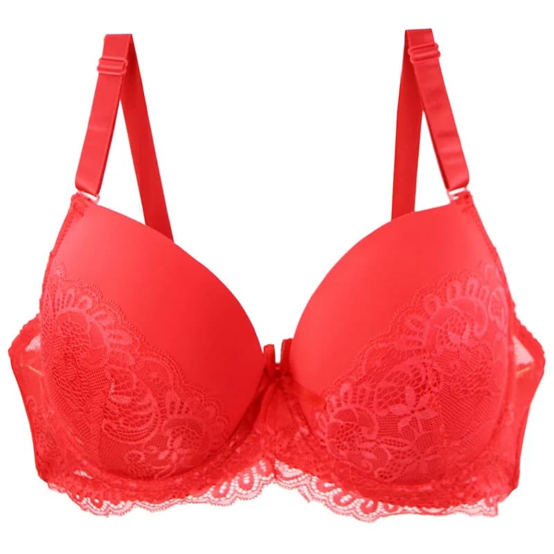 2024 Nuovi reggiseni sexy con fiocco in pizzo per le donne Push Up 34/75 36/80 38/85 40/90 42/95 44/100 BCDE Cup Undrwear Plus Size Linger