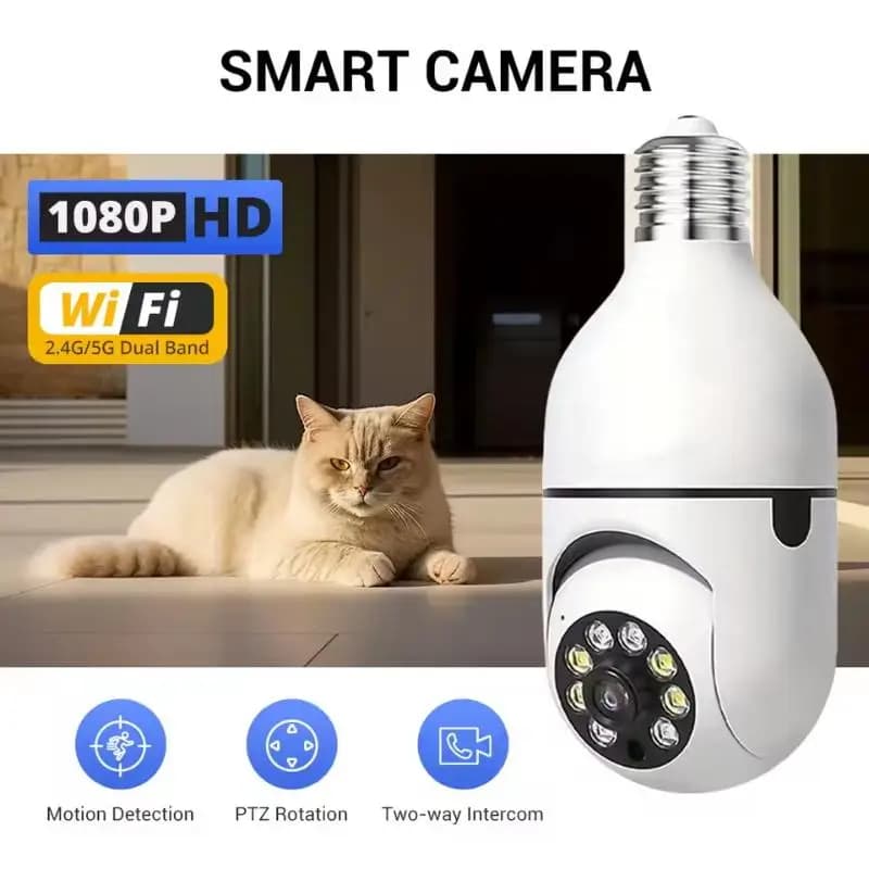 Bulb E27 Surveillance Camera Full Color Night Vision Automatic Human Tracking Zoom Indoor Security Monitor Wifi Miini IP Camera