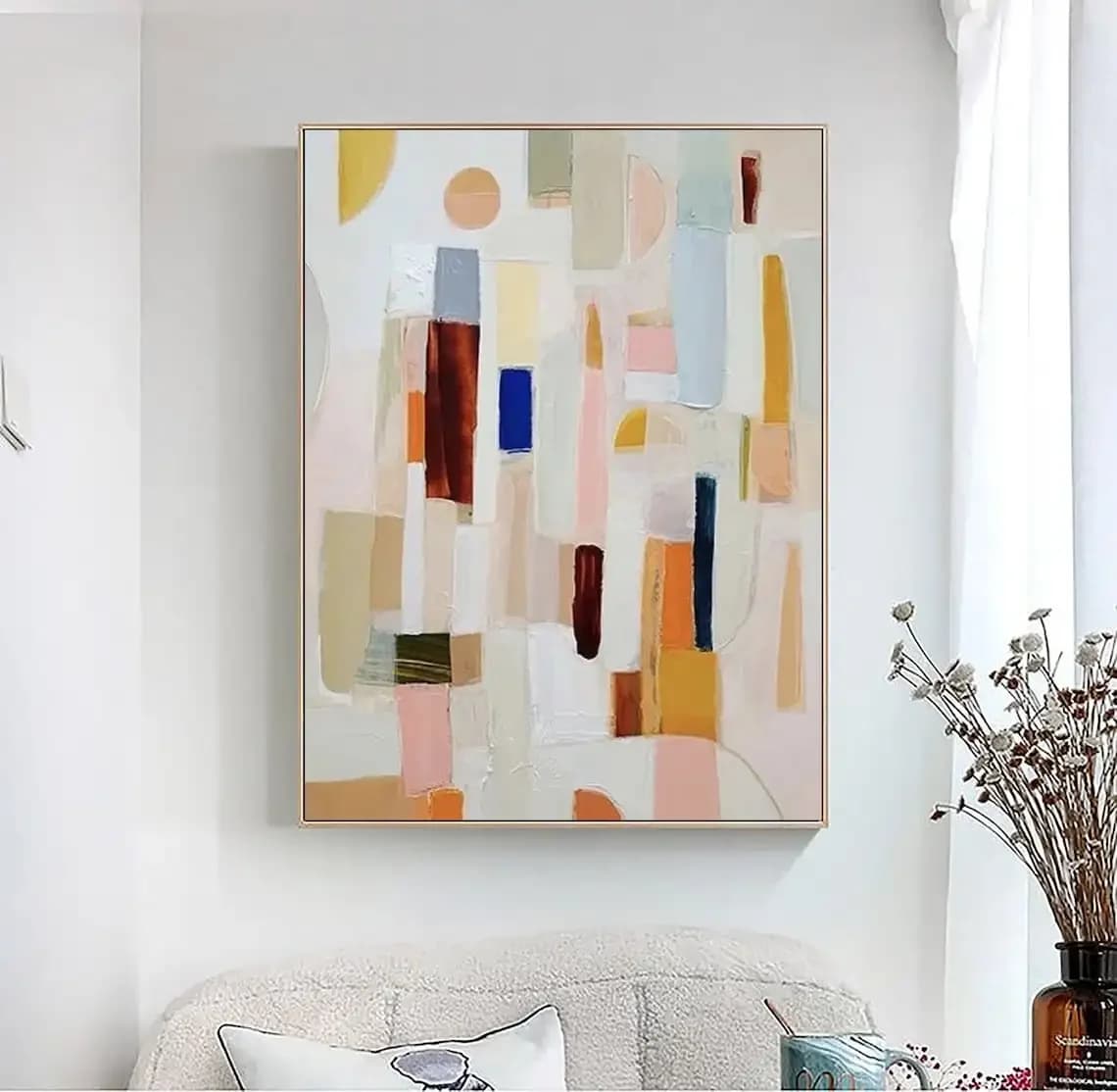 Neutral Color Abstract Handmade Painting Large Modern Palette Knife Texture Colorful Wall Art Oil Painting On Canvas Artwork
