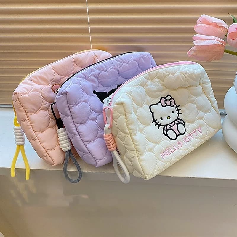 Cotton Sanrio Makeup Bag Large Capacity Portable Travel Cosmetic Bags Zipper Toiletry Bag Washing Pouch Storage underwear Bags