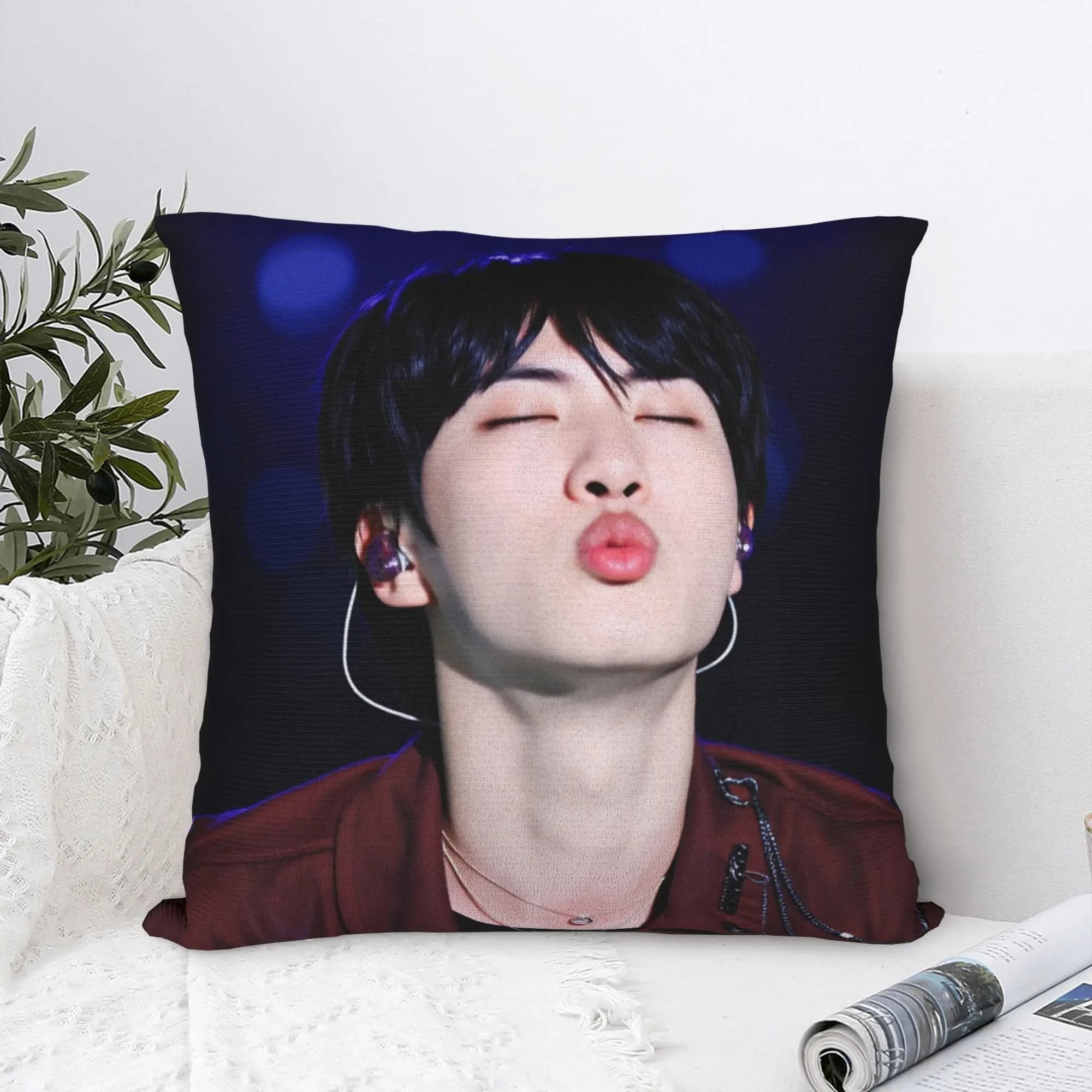 Korean Kpop JinJinJin Cool Boy Pillow Case Novelty Pillow Cover Graphic Pillowcases For Sofa Home Decoration