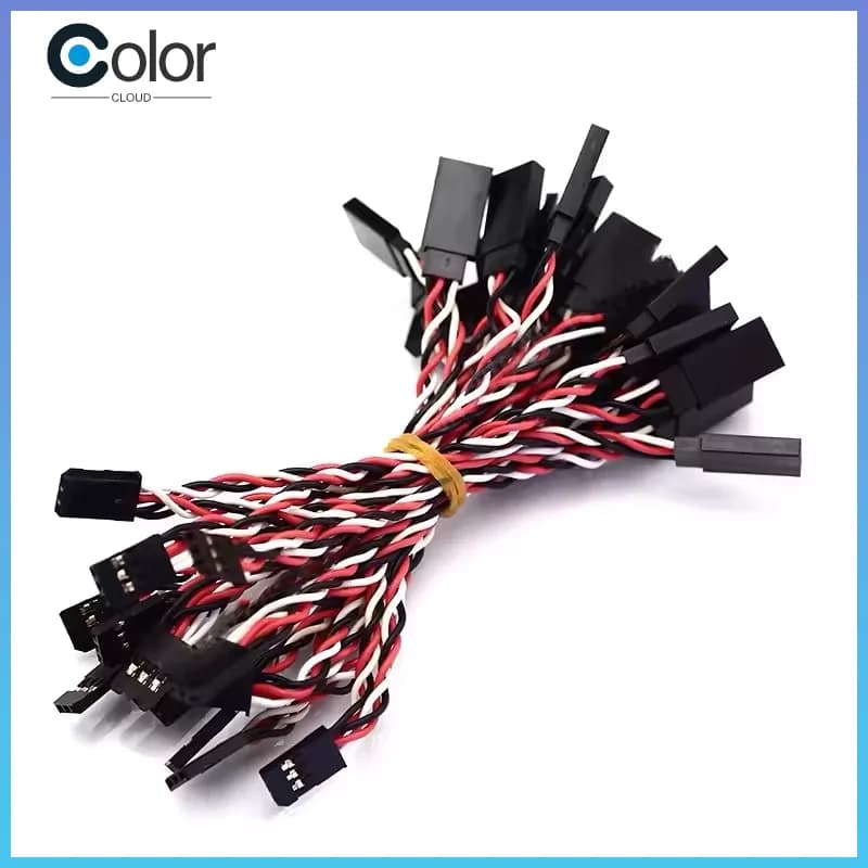 10 Pezzi/Lotto Cavo di Prolunga per Servo RC 100mm/150mm/200mm/300mm/500mm, Filo per Elicottero RC, Aereo, Drone ad Ala Fissa
