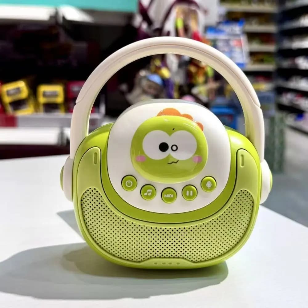 Macchina Karaoke Wireless per Bambini con Funzione di Registrazione, Connessione al Telefono e Luci, Educativa