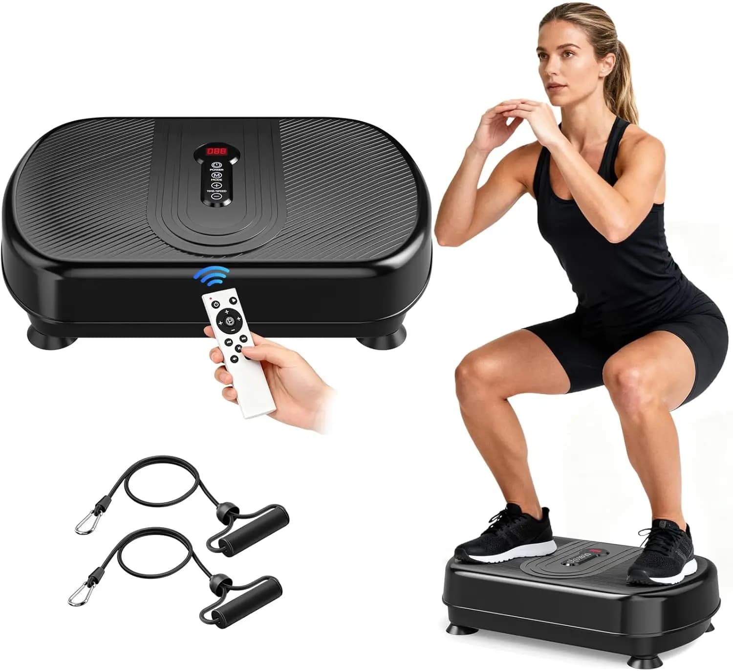 Pedana Vibrante per Palestra Domestica, con Bluetooth e Pedali in Silicone, per Drenaggio Linfatico, Perdita di Peso e Tonificazione Muscolare