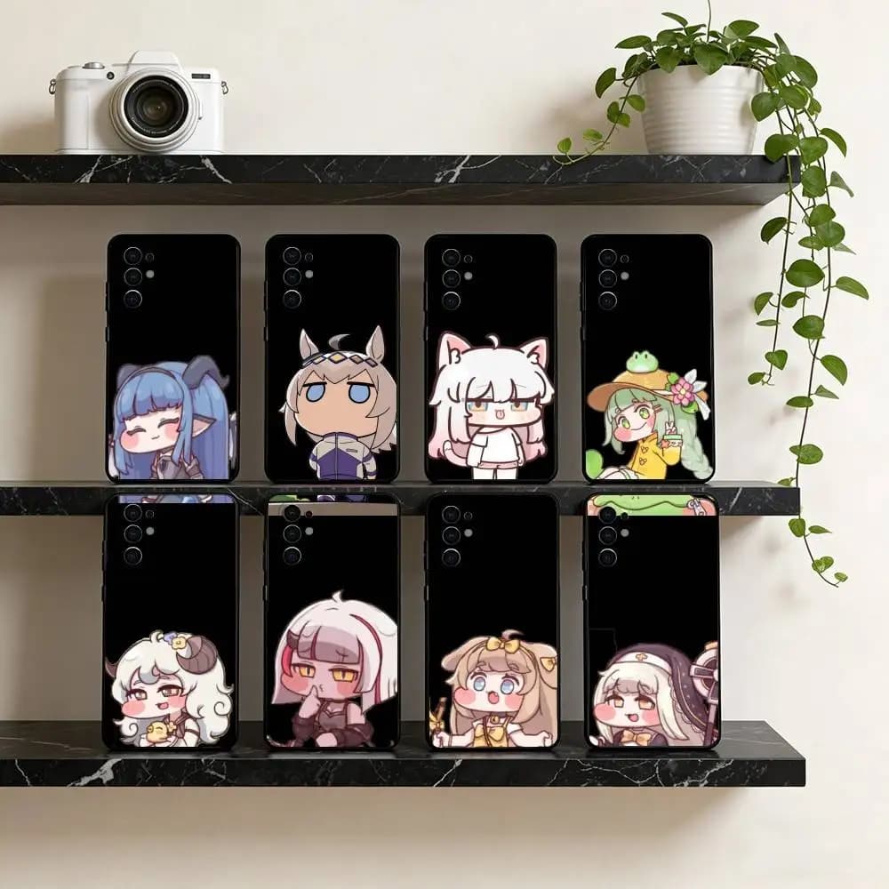 Custodia per telefono Game T-Trickcal Chibi Go in silicone morbido nero per Samsung S25, S24, S21, S22, S23, S30, Ultra, S20, Plus, FE, Lite