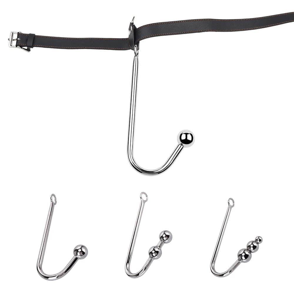 Set in pelle con gancio anale BDSM, posizione di assistenza sessuale, ritenuta con gancio in metallo, manette con cintura per bocca, giocattoli sessuali per adulti
