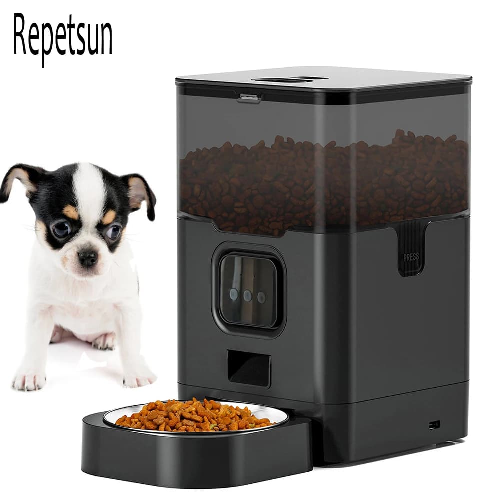 4L Automatic Pet Feeder APP Smart Cat Feeder Dog Slow Food Dispenser con ciotola in acciaio inossidabile Timer vocale forniture per l'alimentazione degli animali domestici